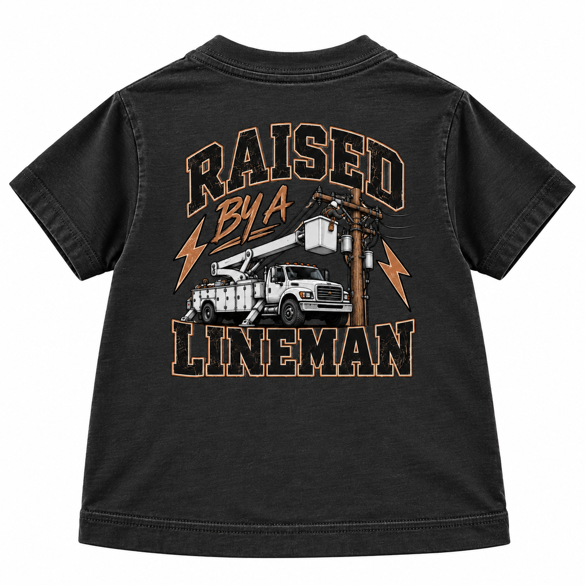 Raised by a Lineman Kids Tee