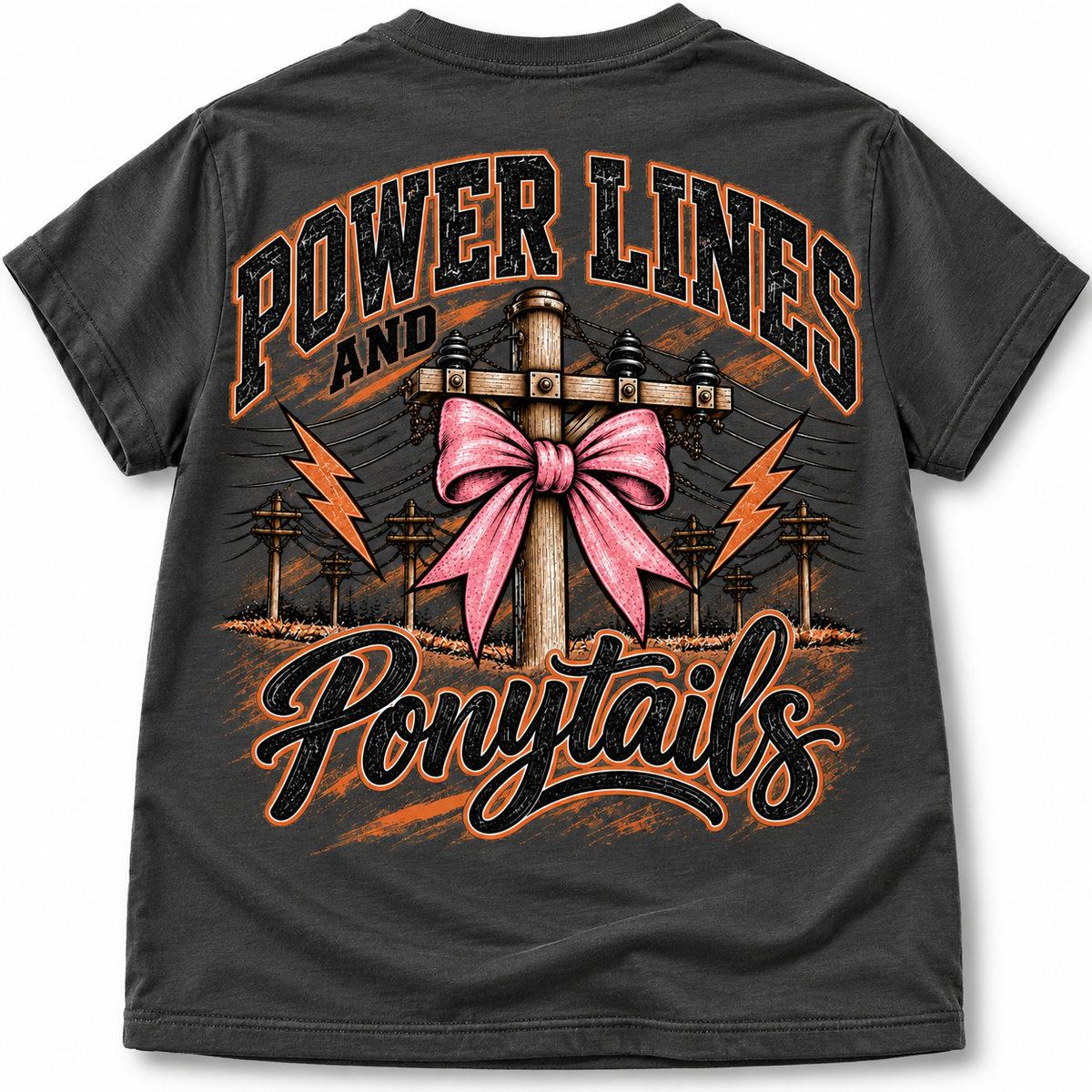 Power Lines and Ponytails Kids Tee